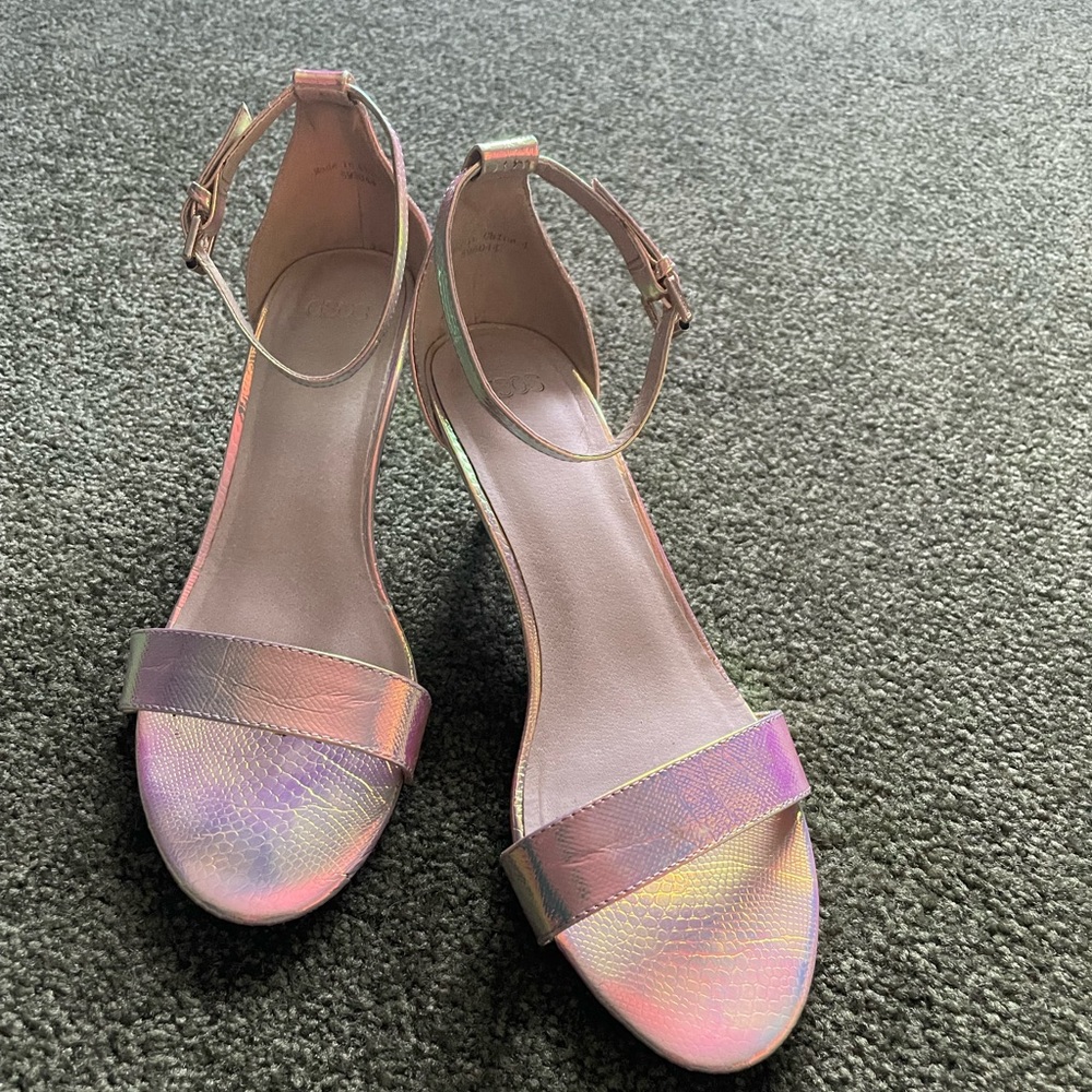 ASOS Iridescent kitten heels. Size 7.